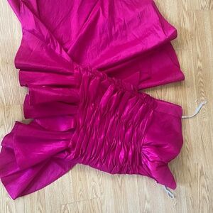 Dalia Macphee hot pink mermaid dress